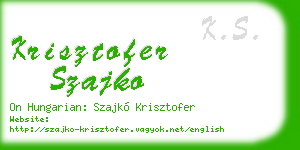 krisztofer szajko business card